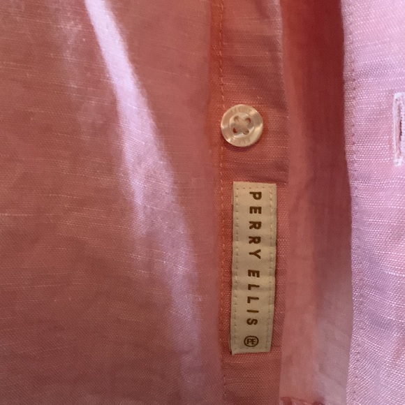 Pink Linen Blend Button Down - Picture 4 of 8